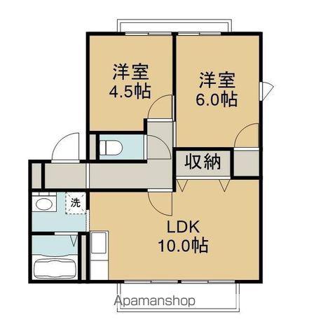 セピアA(2LDK/1階)の間取り写真