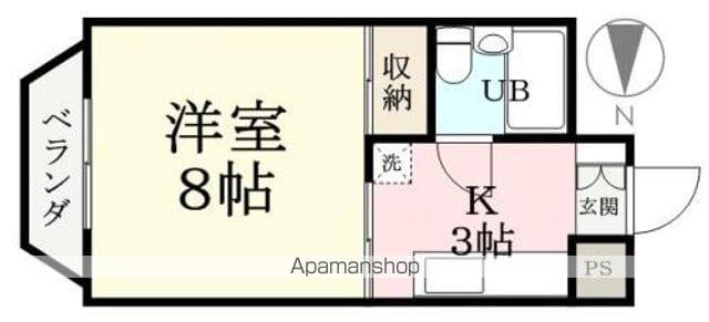 コーポ若草(1K/1階)の間取り写真