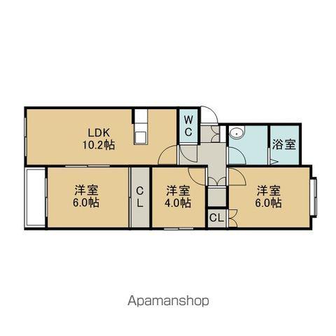 ヒルズハイツ(3LDK/2階)の間取り写真