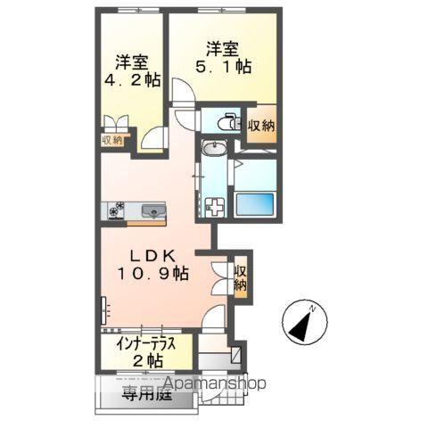 カノープス(2LDK/1階)の間取り写真