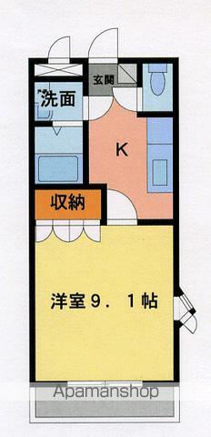 フルール(1K/2階)の間取り写真