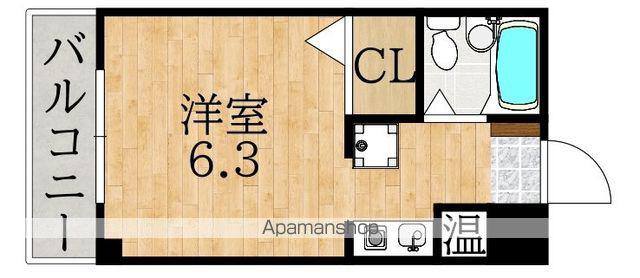 駅前岡ハイツ(1K/5階)の間取り写真