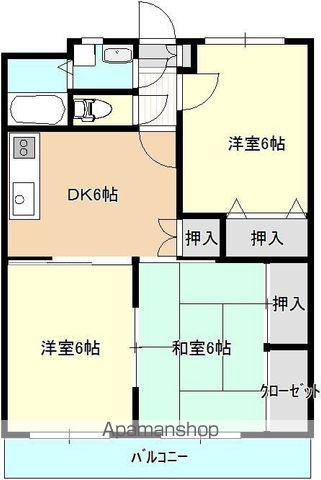 キャッスル西延岡(3DK/4階)の間取り写真