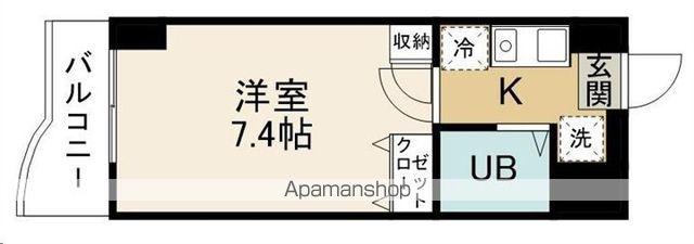 ランドマーク支倉(1K/10階)の間取り写真