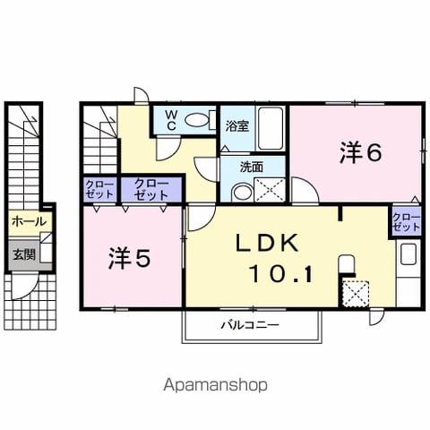 フィオーレ(2LDK/2階)の間取り写真