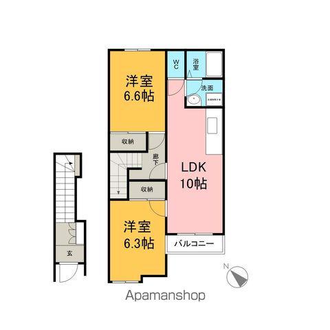 アレグリア(2LDK/2階)の間取り写真