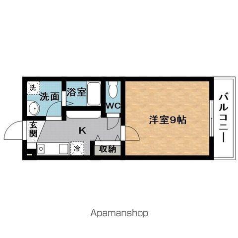 アップルⅢ(1K/2階)の間取り写真