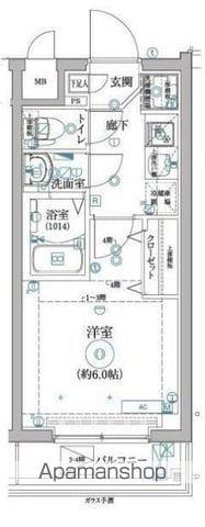 ベルシード横濱ウエストⅣ(1K/4階)の間取り写真