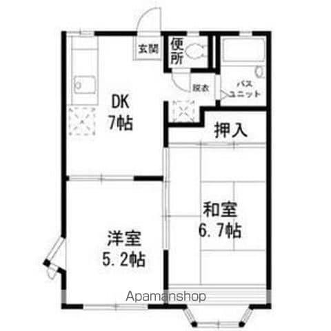 レプリントンハイツA棟(2DK/1階)の間取り写真