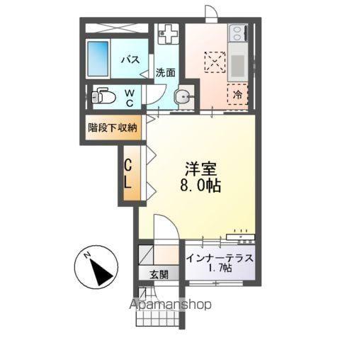 アーバンスカイM(1K/1階)の間取り写真