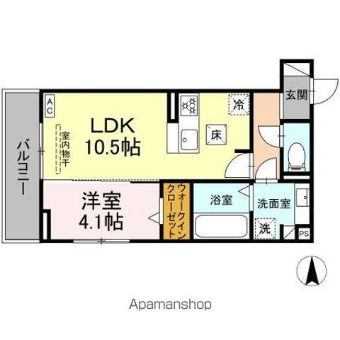 ルヴィータ庄内通(1LDK/1階)の間取り写真