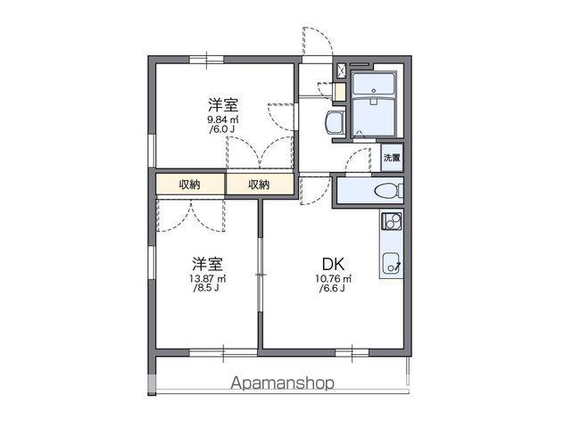 レオパレス鹿子木AREAⅠ(2DK/2階)の間取り写真
