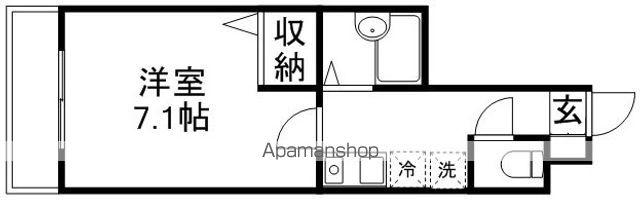 レーヴI(1K/2階)の間取り写真