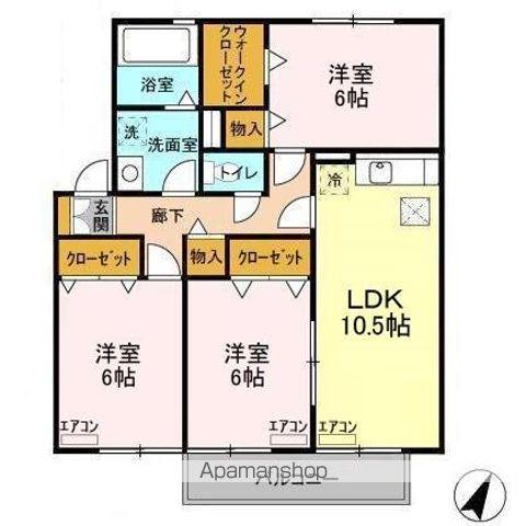 ファミーユつくばABC(3LDK/1階)の間取り写真