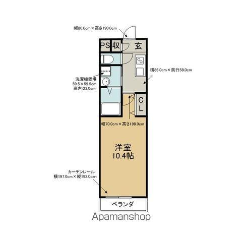 ハンプトンコート(1K/1階)の間取り写真