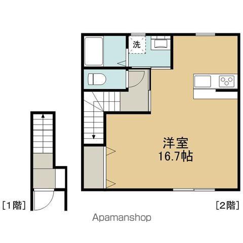 PRIMARY仙北 2(ワンルーム/2階)の間取り写真