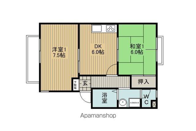 メゾン桜ヶ丘(2DK/2階)の間取り写真