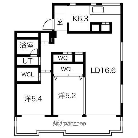 プレシャス藤が丘(2LDK/2階)の間取り写真