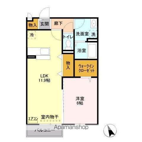 WASER VOGEL(1LDK/2階)の間取り写真