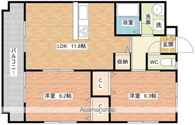 サンリット日並(2LDK/2階)の間取り写真