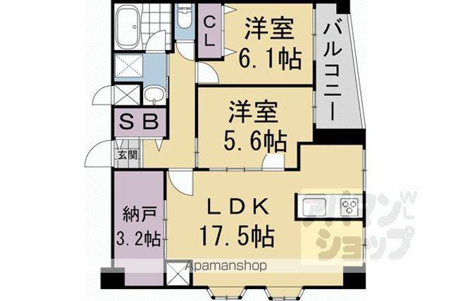 藤和シティホームズ堺町通(2SLDK/5階)の間取り写真