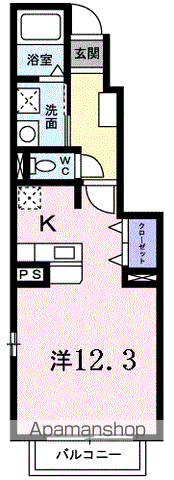 オリエントハイツⅡA棟(1K/1階)の間取り写真