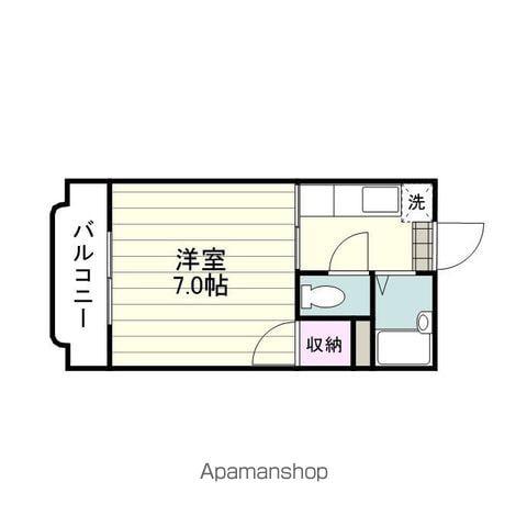 レインボー鴨池(1K/2階)の間取り写真