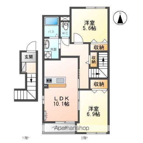 サウスポートⅧ(2LDK/2階)の間取り写真