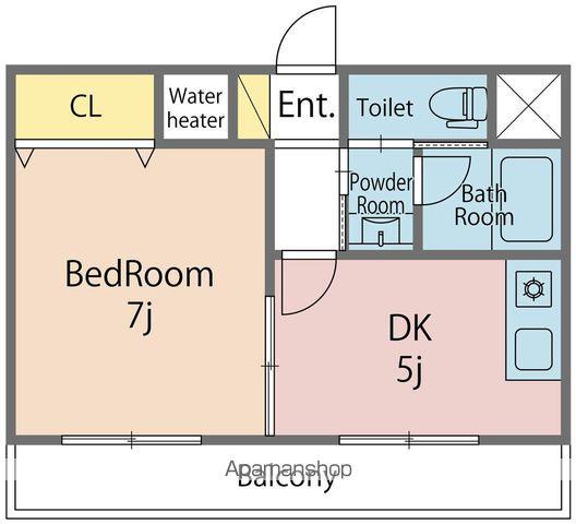 サウスキャッスル末広(1DK/2階)の間取り写真