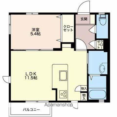 アパートメント公孫樹(1LDK/2階)の間取り写真