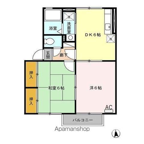 ファミール小春の里 C(2DK/2階)の間取り写真