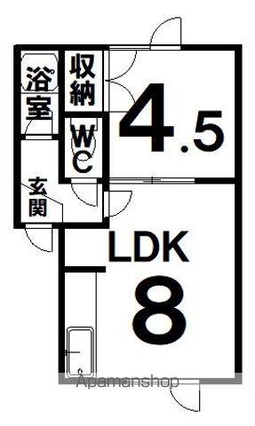 コーポすみれ(1LDK/2階)の間取り写真