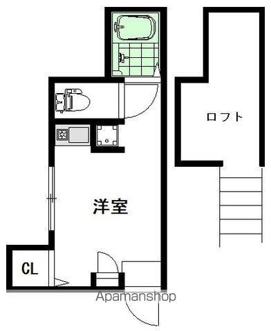 IRIS(1K/2階)の間取り写真