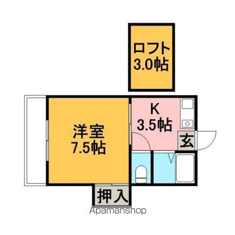 コーポ立花(1K/1階)の間取り写真