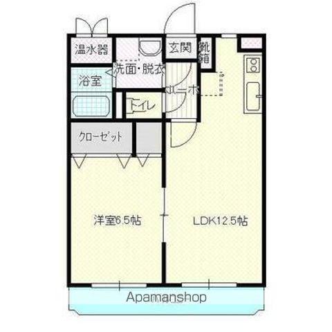 ユーミー伏石Ⅲ(1LDK/3階)の間取り写真