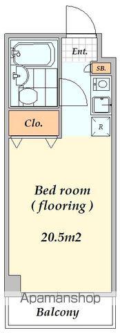 ハーベストハウス2(1K/2階)の間取り写真