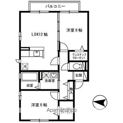ヴューコート(2LDK/2階)の間取り写真