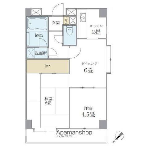 ニューハイツ石神井公園(2DK/2階)の間取り写真