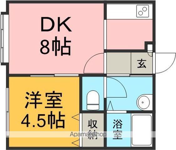 LEE SPACE 白石(1LDK/2階)の間取り写真