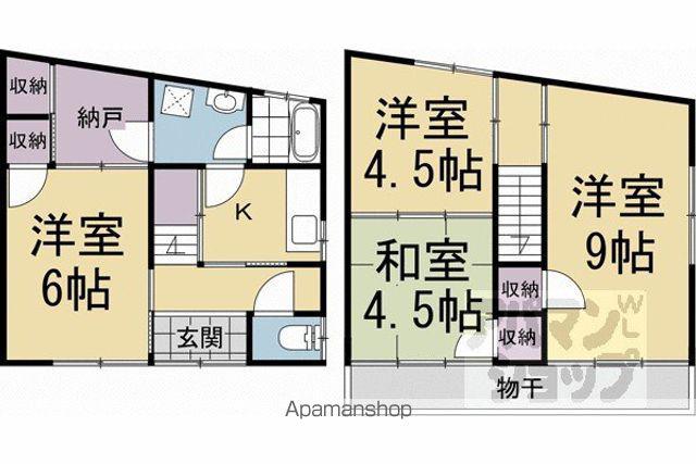 西京極南方町33貸家EAST(4K)の間取り写真