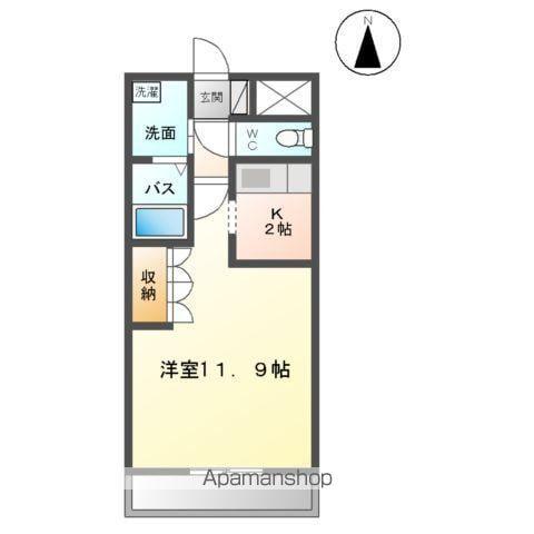 パストラールファイブ(1K/1階)の間取り写真