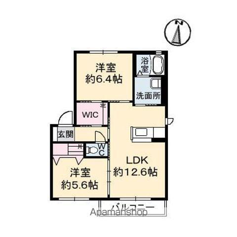 シャーメゾン和幸(2LDK/2階)の間取り写真