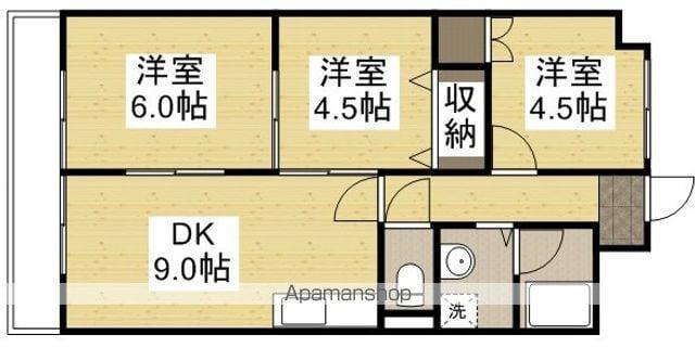 倉敷サンコーポ(3DK/4階)の間取り写真
