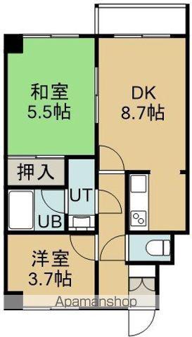 ライオンズマンション函館湯川第3(2DK/7階)の間取り写真
