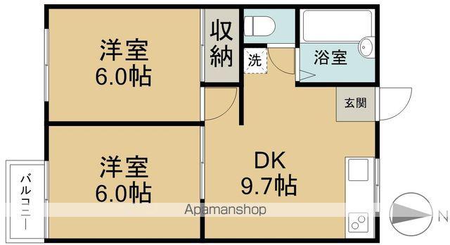 矢野ハイム(2DK/1階)の間取り写真