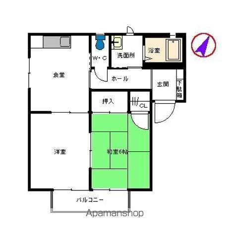 フォーレス華 B棟(2K/2階)の間取り写真