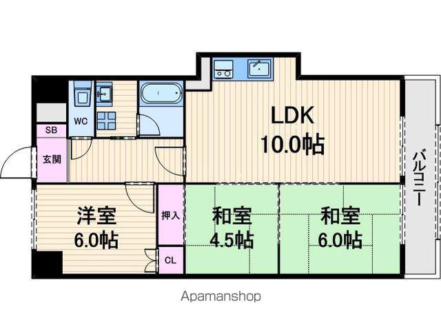 メゾン松岡(3LDK/8階)の間取り写真