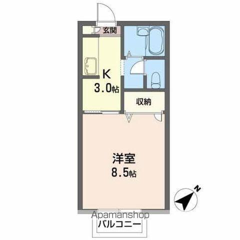 友情舎はちまん(1K/2階)の間取り写真