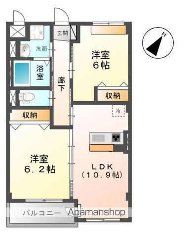メープル・グローブ(2LDK/2階)の間取り写真