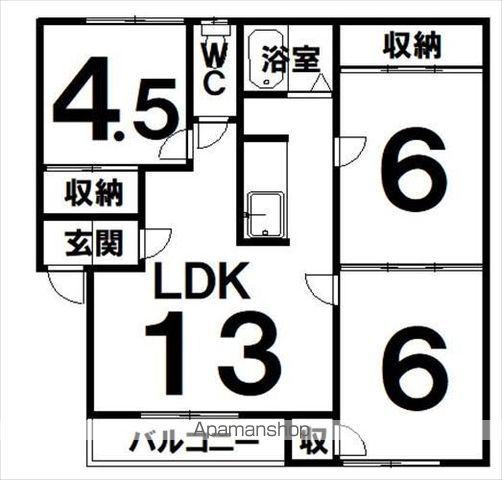 田中マンション(3LDK/1階)の間取り写真